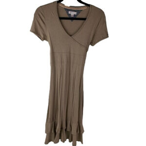Tommy Hilfiger Denim  Jersey Knit Midi Tshirt Dress with Ruffle size small